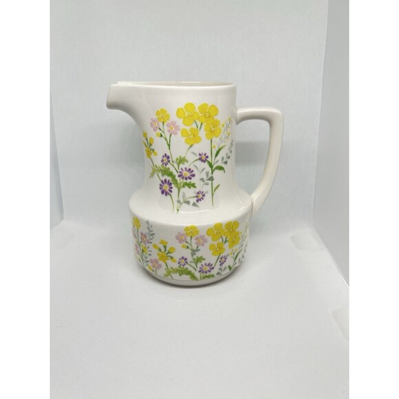 Noritake Other - Noritake Craftone Flower Power Vintage Ceramic Creamer 5" Pitcher Japan